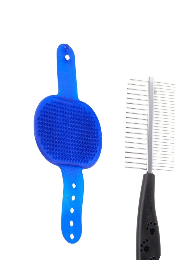 REGIIS Professional Pet Grooming Set, Double-Sided Dog Brush with Metal Comb, Blue and Black, for Dogs and Cats(2-PACK) - Image 1